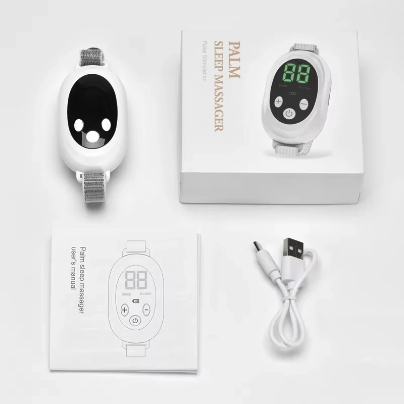 

New Rechargeable Sleep Aid Device Palm Pulse Sleep Massager Handheld Microcurrent Device for Help Improve Sleep Insomnia Anxiety