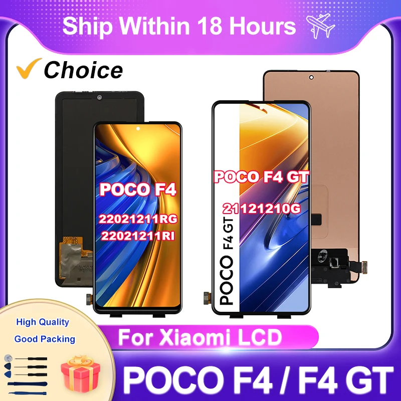 AMOLED For Xiaomi POCO F4 LCD Display Touch Screen Digitizer Assembly For POCO F4 GT LCD 21121210RI Display Replace Parts