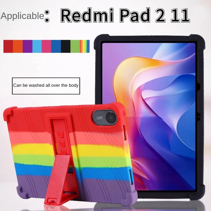 

For Xiaomi Redmi Pad 2 2025 Case 11 inch Silicone Soft Back Stand Tablet Cover Funda Coque For Redmi Pad 2 11 Case accessories