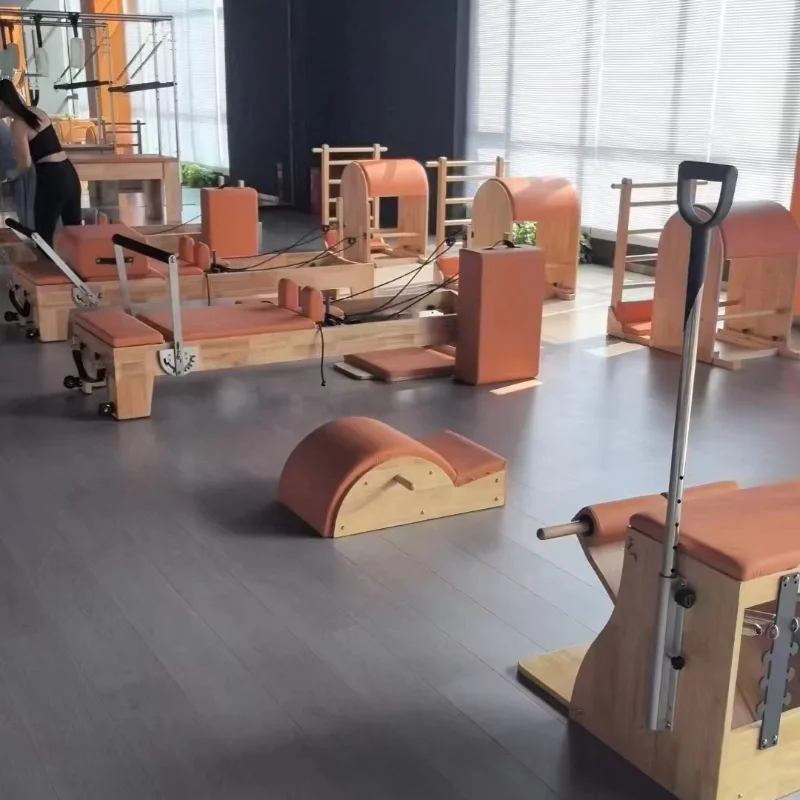 

Oak Brown Green Pink Custom Pilates Reformer Core Training Fitness
