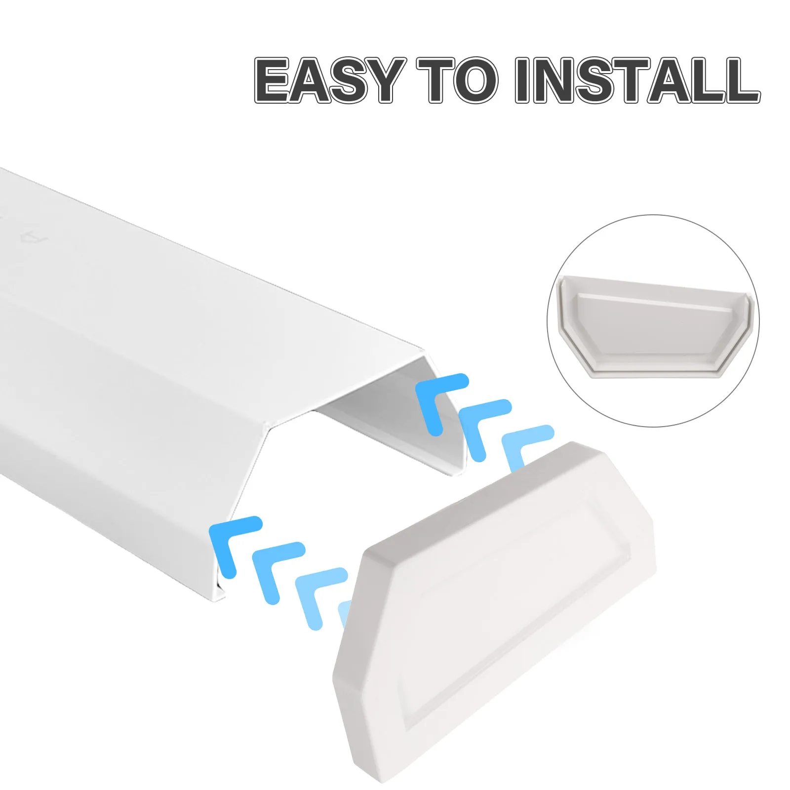 

s PVC Gutter End Cap 200mm Double Sided Water Seal for Indoor Drainage System Parts Accessories Downspout Cover Durable