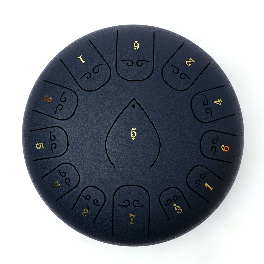 

Hooqu Factory Offer 12inch 13Note Steel Tongue Drum Handpan Musical Instrument Tongue Drum