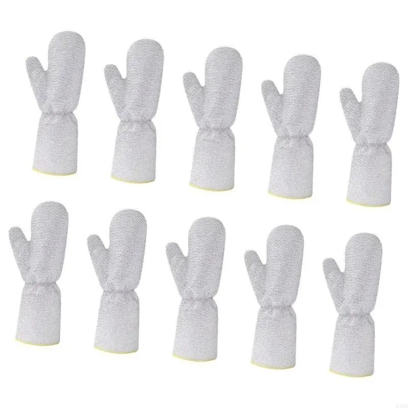 2025 New 10Pieces Steel Wire Kitchen Gloves for Dishwashing and Pot Maintenances Scrubbing Mittens for Dishware Washing