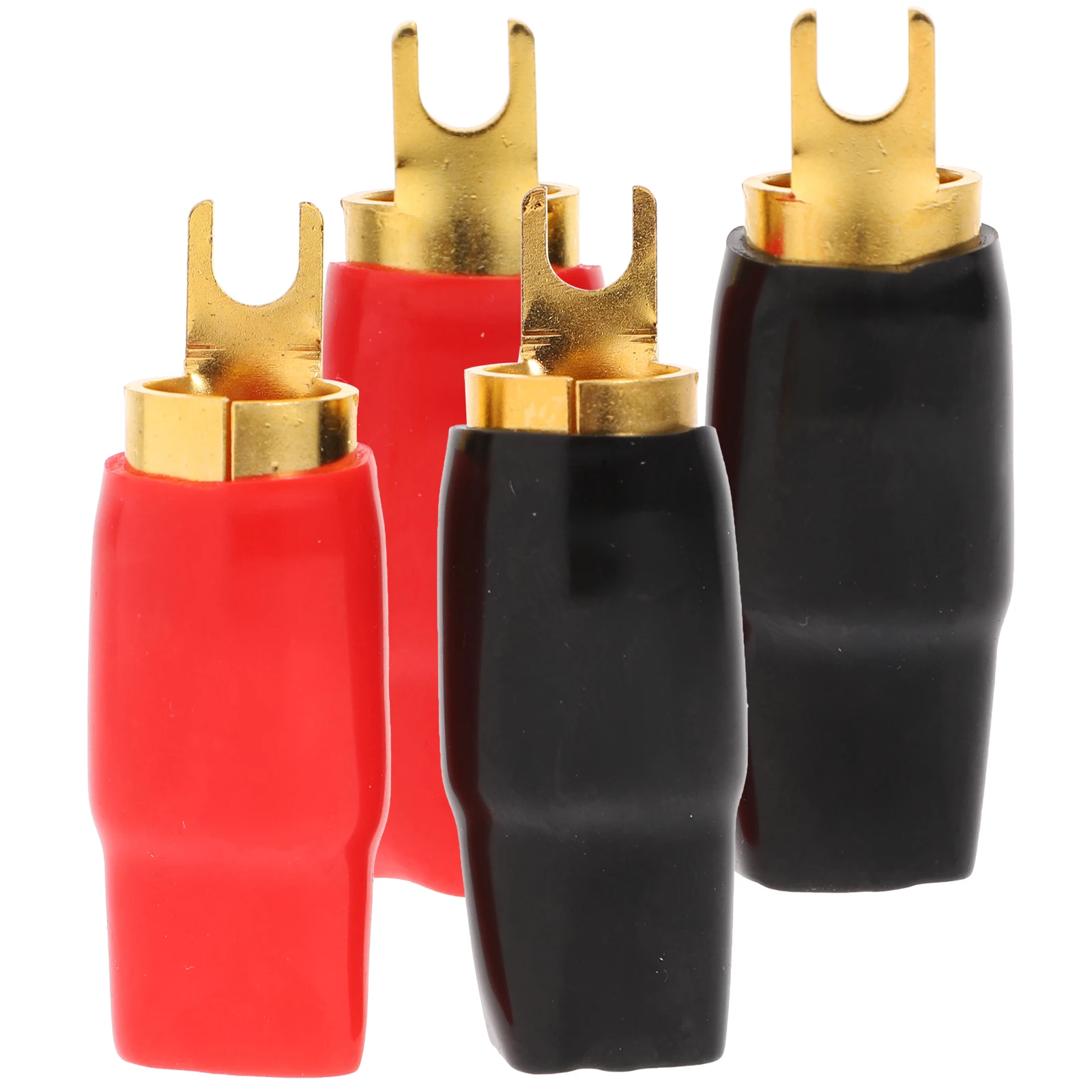 

3 Pairs Crimp Terminals 0 Gauge Red Black Boots Gold Plated Speaker Wire Connectors Electric Wiring Accessories