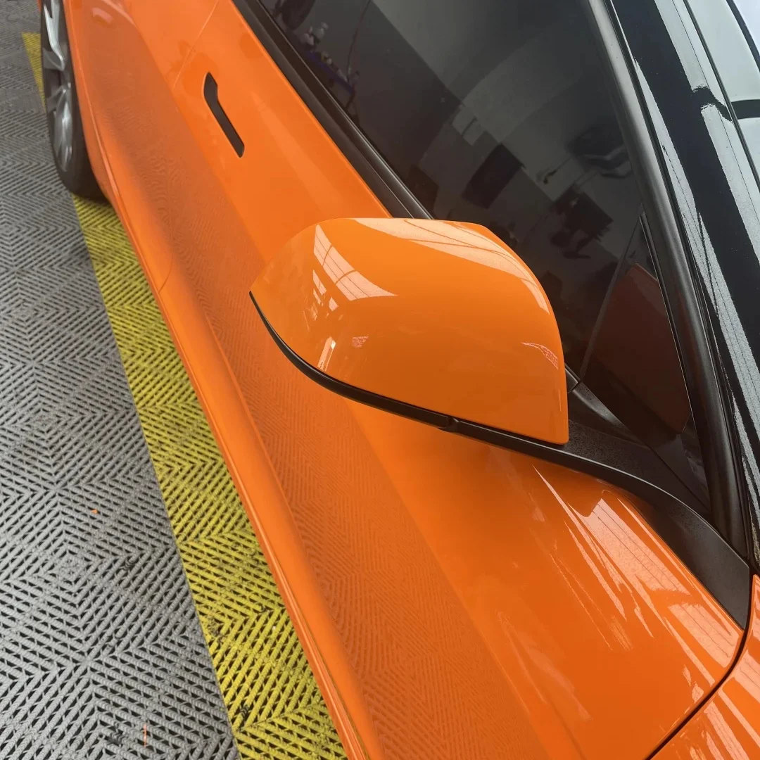 PET lucido metallizzato arancione pellicola per tutto il corpo rotolo di bolle d'aria pellicola protettiva per vernice vinilica per autoveicoli pellicola protettiva per auto