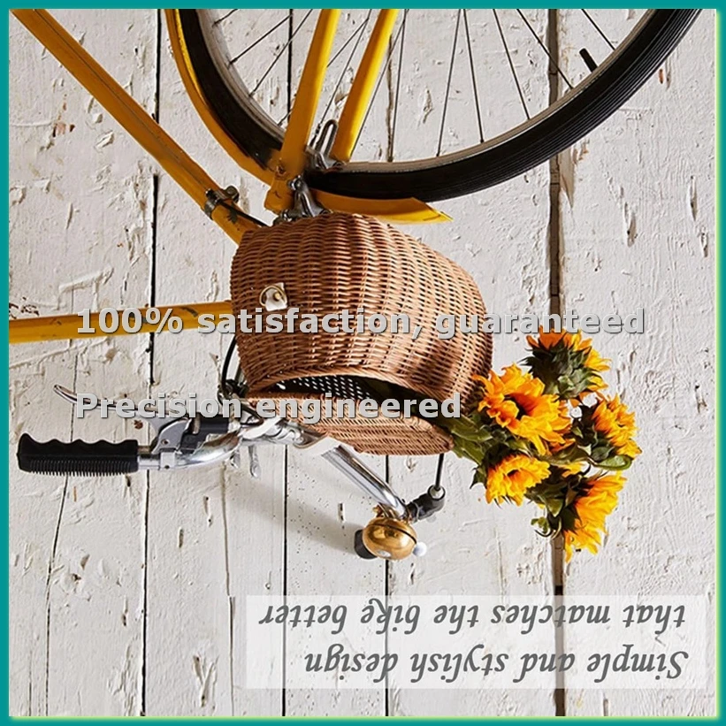 

Children Bike Basket Bike Scooter Tricycle Basket Shoulder Strap Bicycle Front Handlebar Basket Rattan Basket for Kids-ANKL