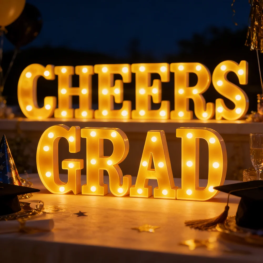 LED Luminous Three-dimensional Light, Used for Graduation Season Wedding, Mother's Day Birthday Home Decoration DIY Combination
