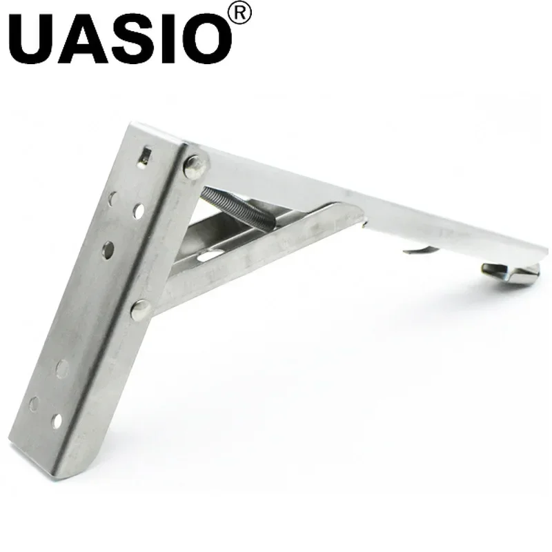 2PCS Stainless Steel Bracket Folding Shelf Brackets Heavy Duty Collapsible Shelf Bracket for Table Work Space Saving DIY Bracket