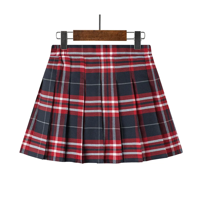 Girl Skirt Pleated School Campus Uniform Teen To Adult Size A Line Pleated Plaid Skirt JK Dance Performance Outfit Kid Plus Size
