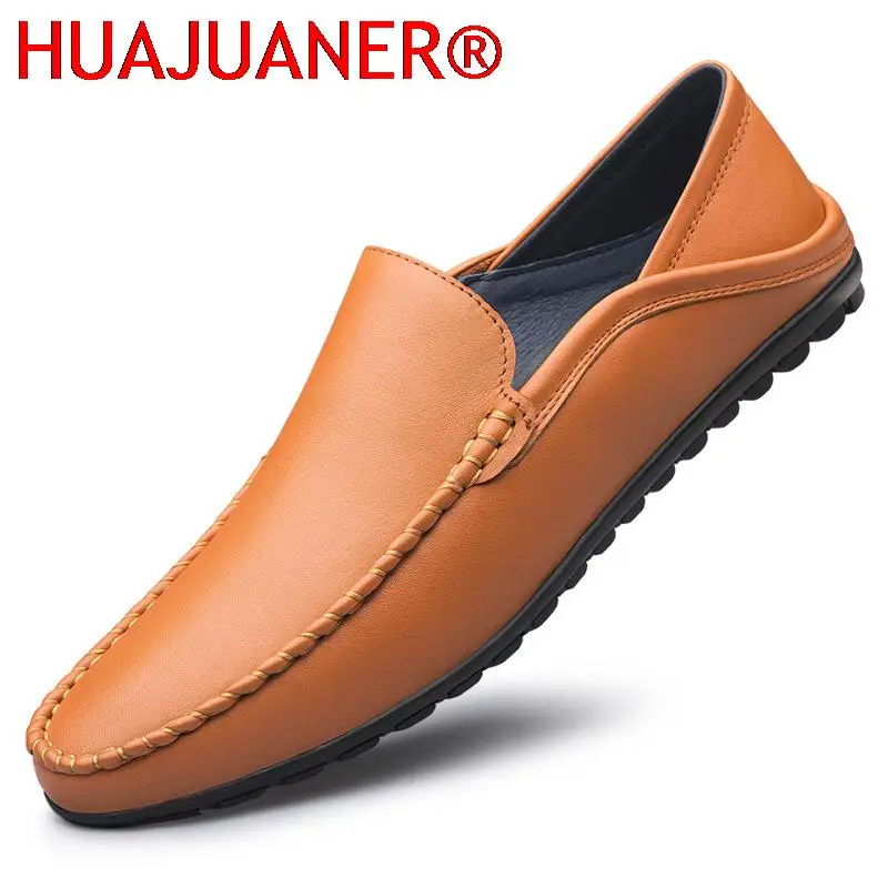 

2023 Newly Men's Genuine Leather Shoes Cow Leather Soft Anti-slip Driving Shoes Man High Quality Mens Loafers Luxury Dress Shoes