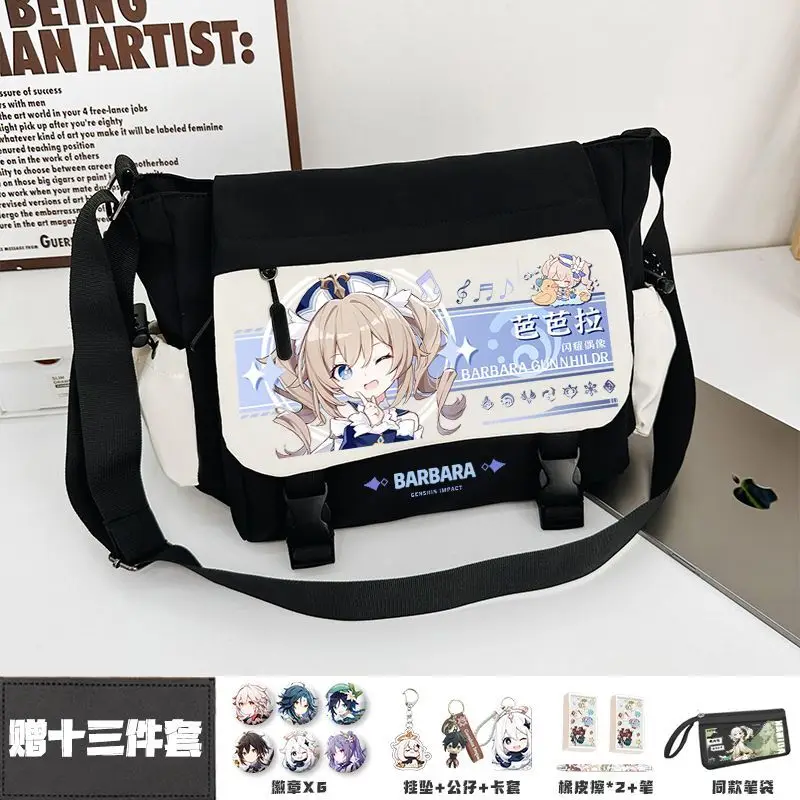 Genshin Impact Yae Shenzi Hutao Single Shoulder Cartoon Anime Crossbody For Middle And High School Students Canvas Tutoring B