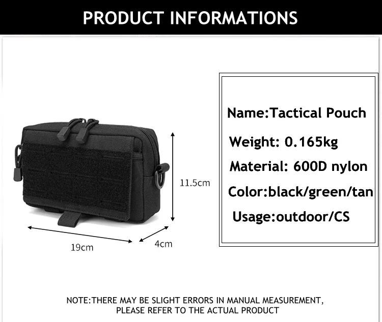 Tactical Molle Multi-functional Management Bag, Practical Laser-cut EDC Tool Bag, Horizontal Modular Bag