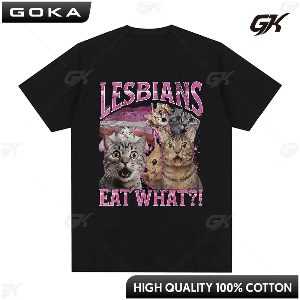 

Fun cat lover humorous T-shirt men's fashion Novelty T-shirt 100% cotton casual oversized short-sleeved T-shirt