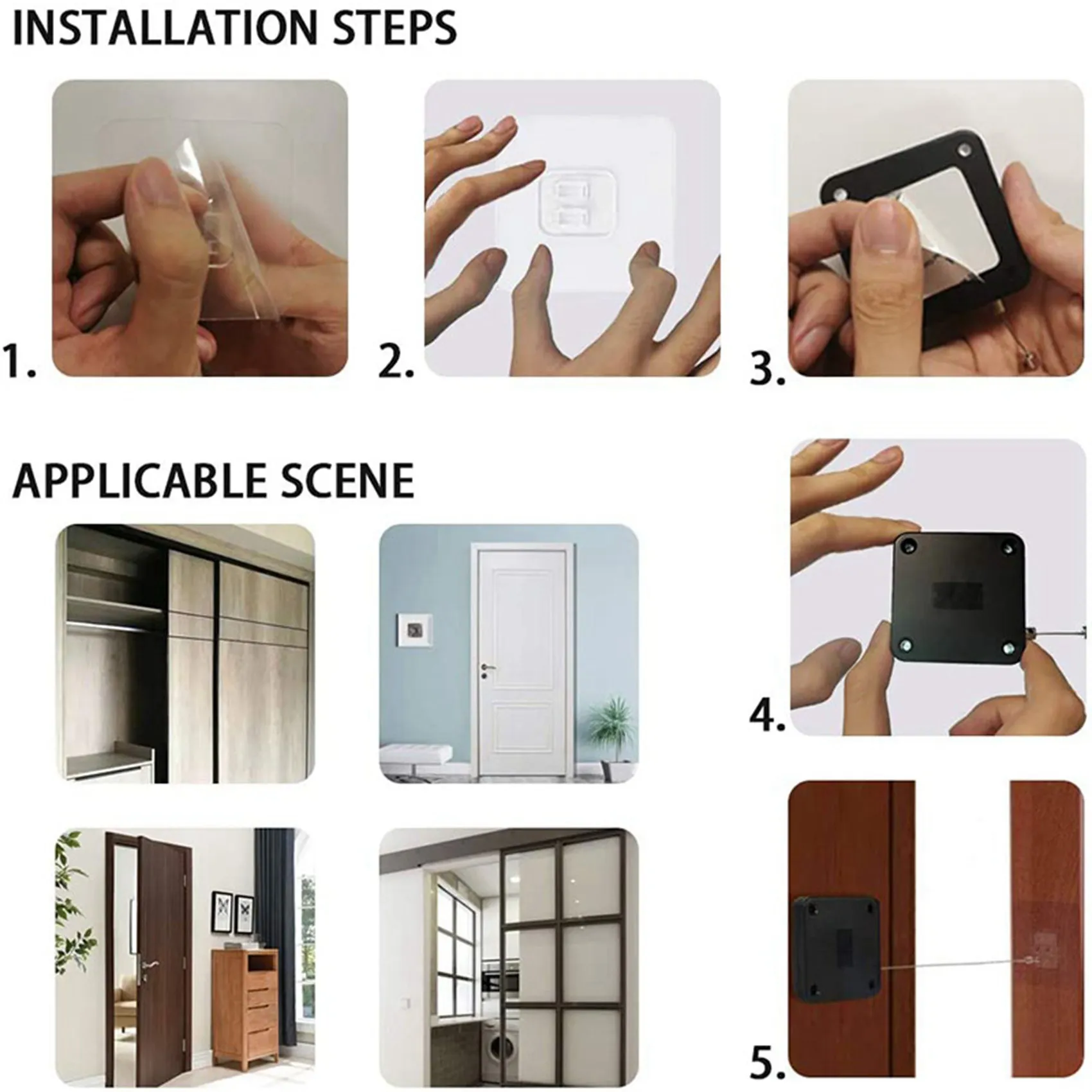 3X Punch-Free Automatic Sensor Door Closer Automatically Close For All Doors