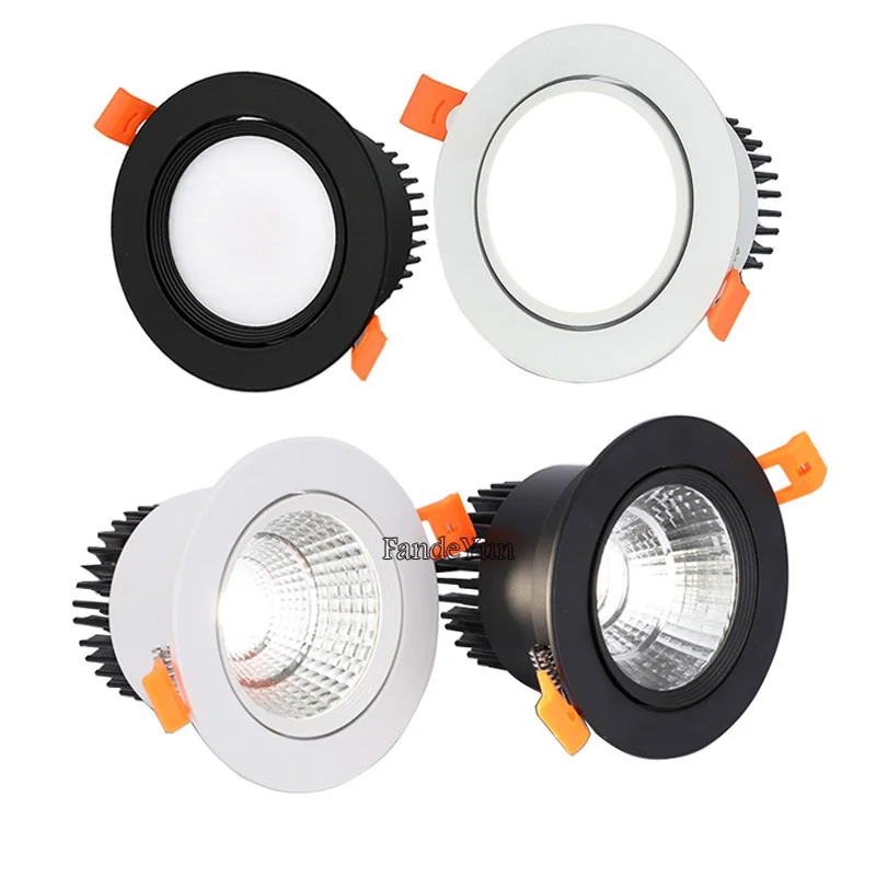 

Recessed LED Downlights Dimmable 3W 5W 7W 9W 12W 15W 18W COB LED Ceiling Lamp Spot Lights AC110-220V Round LED Panel Light