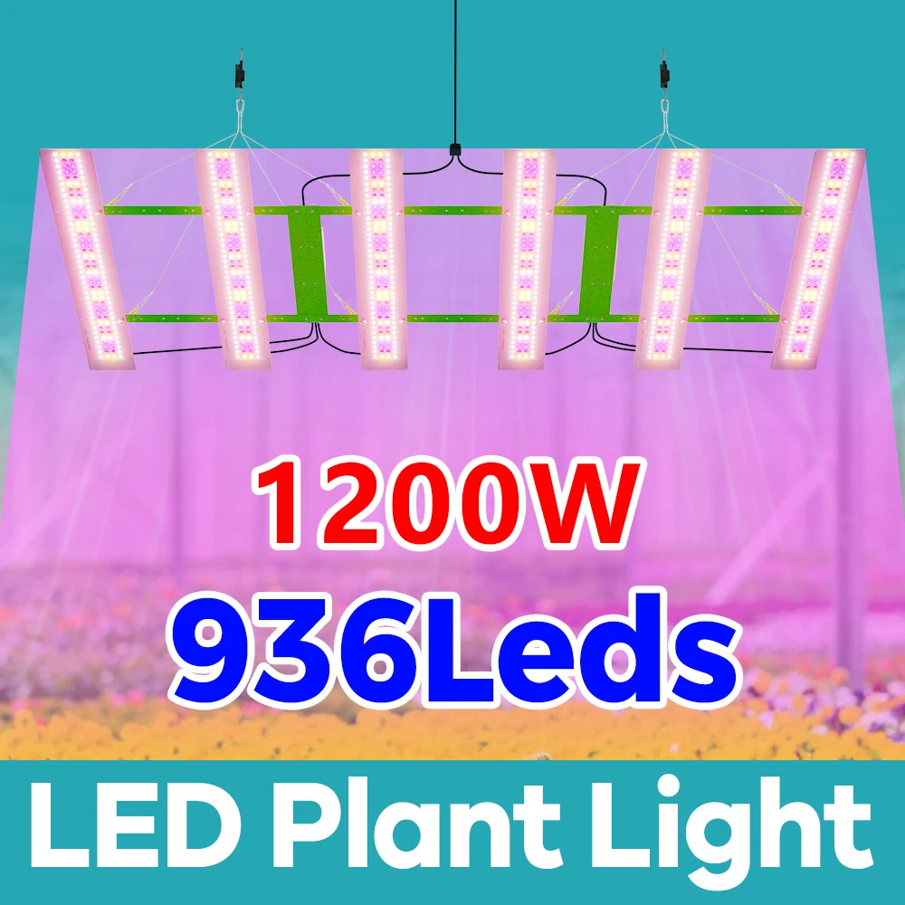 

Лампа для выращивания растений 936 светодиодов, полный спектр, квантовая панель, имитация солнечного света, 100-277В, для теплиц, гроубоксов, гидропоники, выращивания фруктов