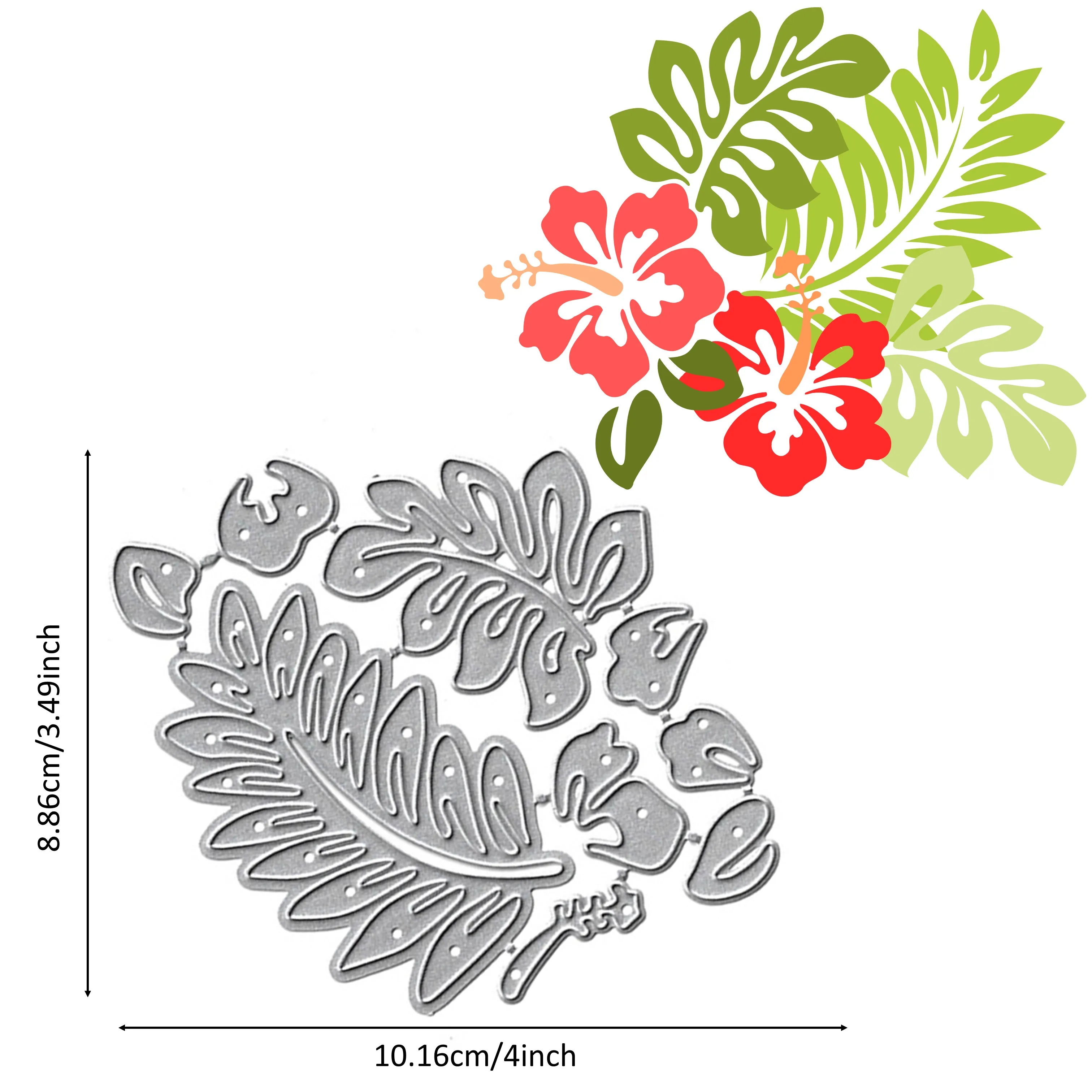 3D Hawaiian Hibiscus Flowers Metal Cutting Dies Stencils Scrapbooking Card Decoration Photo Album DIY Gift 2023 New Arrivals