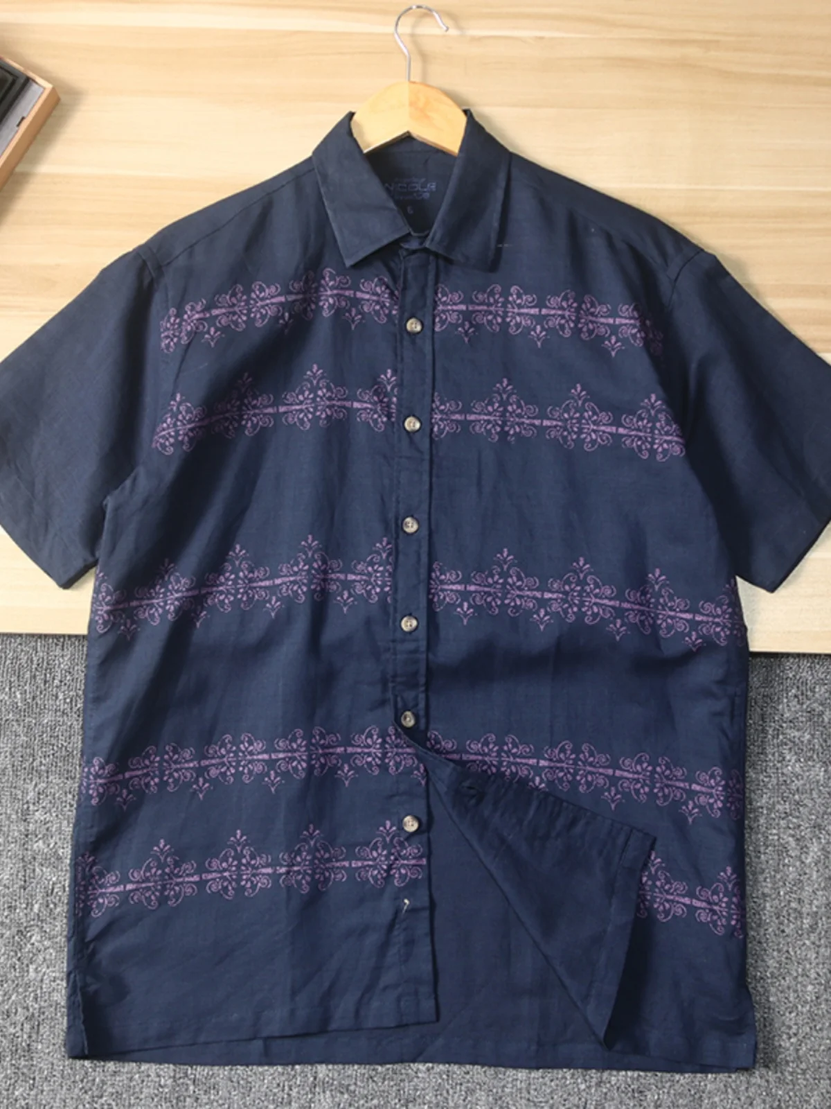 Men's American Retro Cotton Linen ort Sve irt Breathable Moisture Absorbent Summer Faion Casual Stand Fit Long Sl...