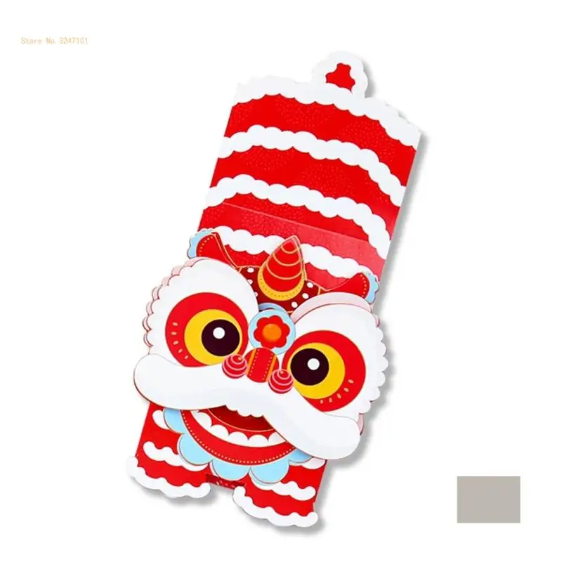 

Chinese New Year Money Envelopes With Lions Head Designs Pullable Money Pocket Dropship