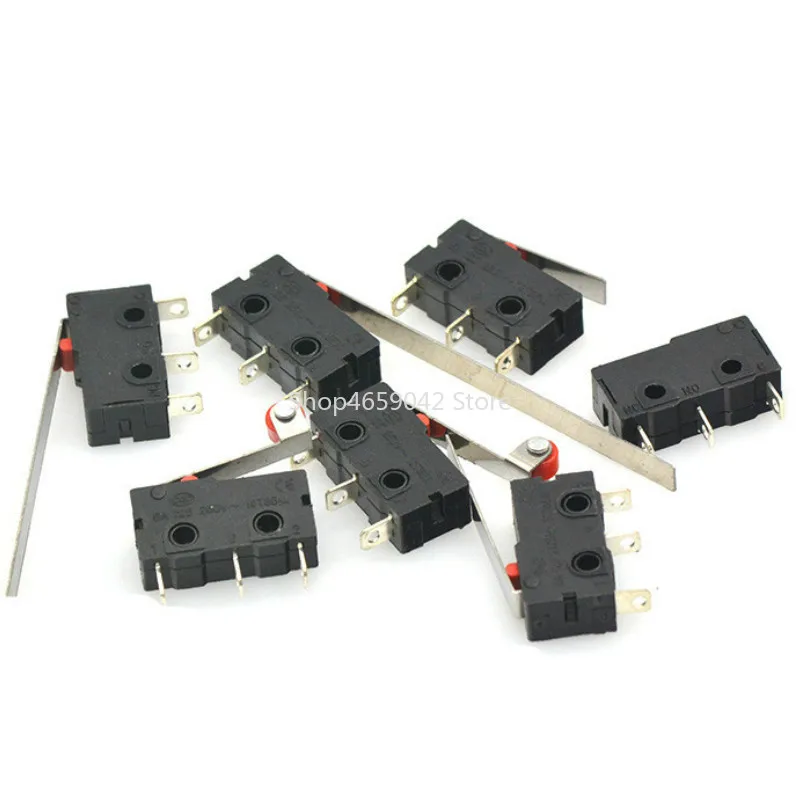 10 ชิ้น Micro Switch 3Pin NO/NC Mini Limit Switch 5A 125 โวลต์ 250 โวลต์ AC Roller Arc Lever Snap Action Push Micro Switches