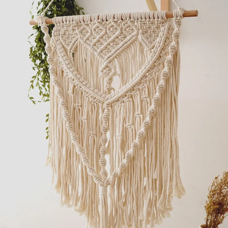 1 PC Handwoven Tapestry Decor Nordic Bohemian Wall Hanging Minimalist Home Accent Cotton Handmade Tapestries Wall Decoration