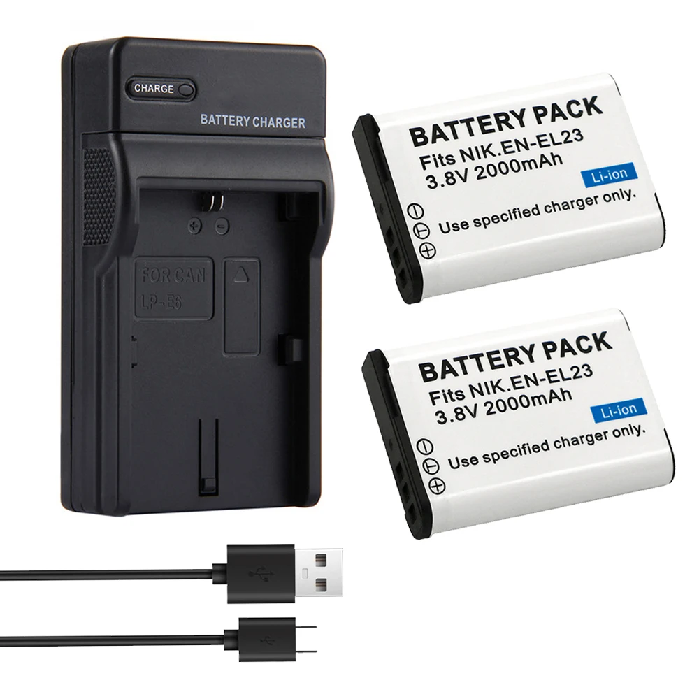 

2000mAh EN-EL23 Battery Rechargeable Batteries For Nikon COOLPIX B700 P900s P900 P610s P610 P600 S810c EN EL23 Camera Battery