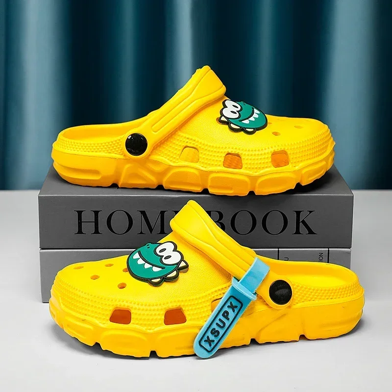 

Cartoon Dinosaur Children Slippers Boy Clogs Summer Breathable Beach Water Shoes Cute Kids Sandals for Boy 2025