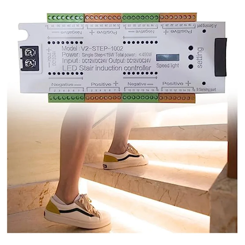 

Automatic 32 Channels Stairway Lighting LED Motion Sensor Stair Light Controller Kit For Stairs Flexible Strip 12V 24V Durable