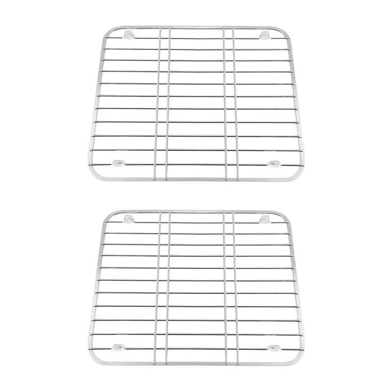 

2X Stainless Steel Sink Drainer Rack Multifunctional Kitchen Fruit Vegetable Dish Drying Rack