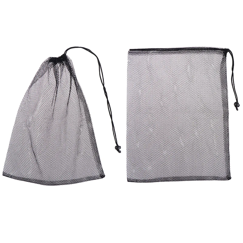 Thickened Mesh Belt Pocket Black Nylon Drawstring Mesh Eye Bag Dustproof Storage Mesh Bag