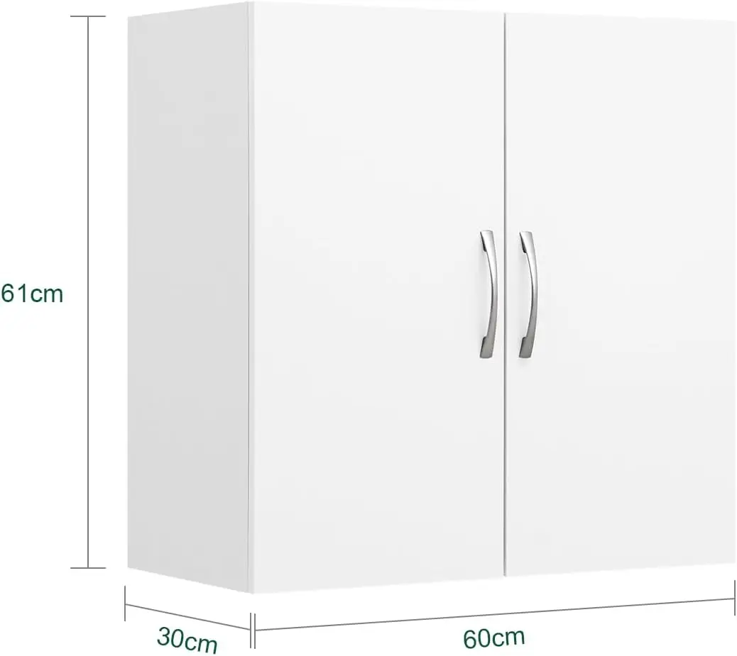 **/Bathroom Wall Cabinet Over Toilet Storage Cabinet With 2 Doors & Adjustable Shelf Wall Mounted