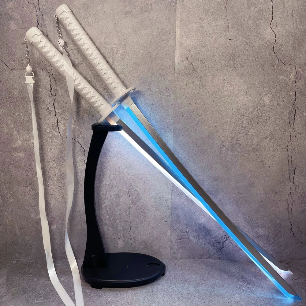 40 pulgadas Kuchiki Rukia Katana Luminou espada luz Led Real japonés Katana Samurai Sabre Anime Bleach Cosplay Prop cuchillo juguete para regalo