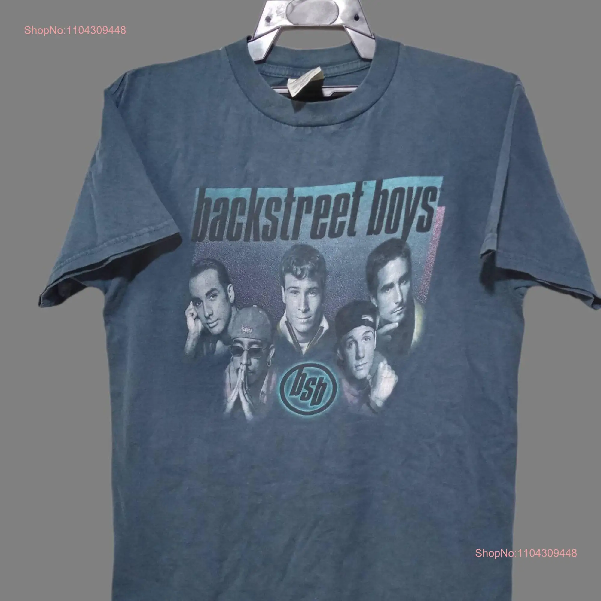 Vintage 90s BackstreeT Boy American Vokal Group T Shirt Pop Dance R B Band Tour Medium Rock Music Concert Blue Size M