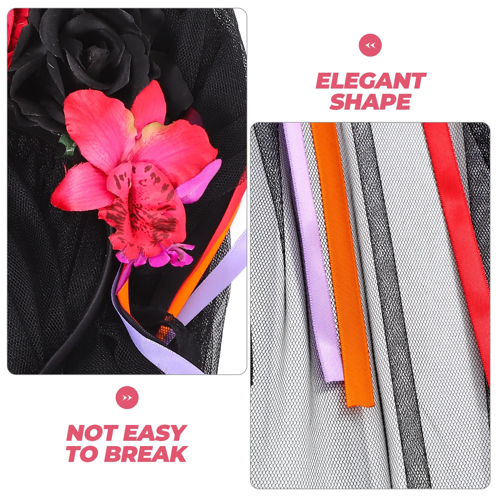 

Black Red Hair Hoop Halloween Headband Party Cosplay Accessory Lightweight Flower Headdress Decor Prop Hair Styling Tool