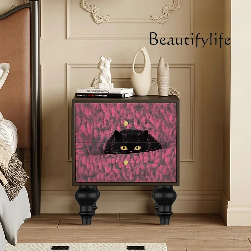 

3 Solid wood bedside table, bedroom room, locker, household integrated