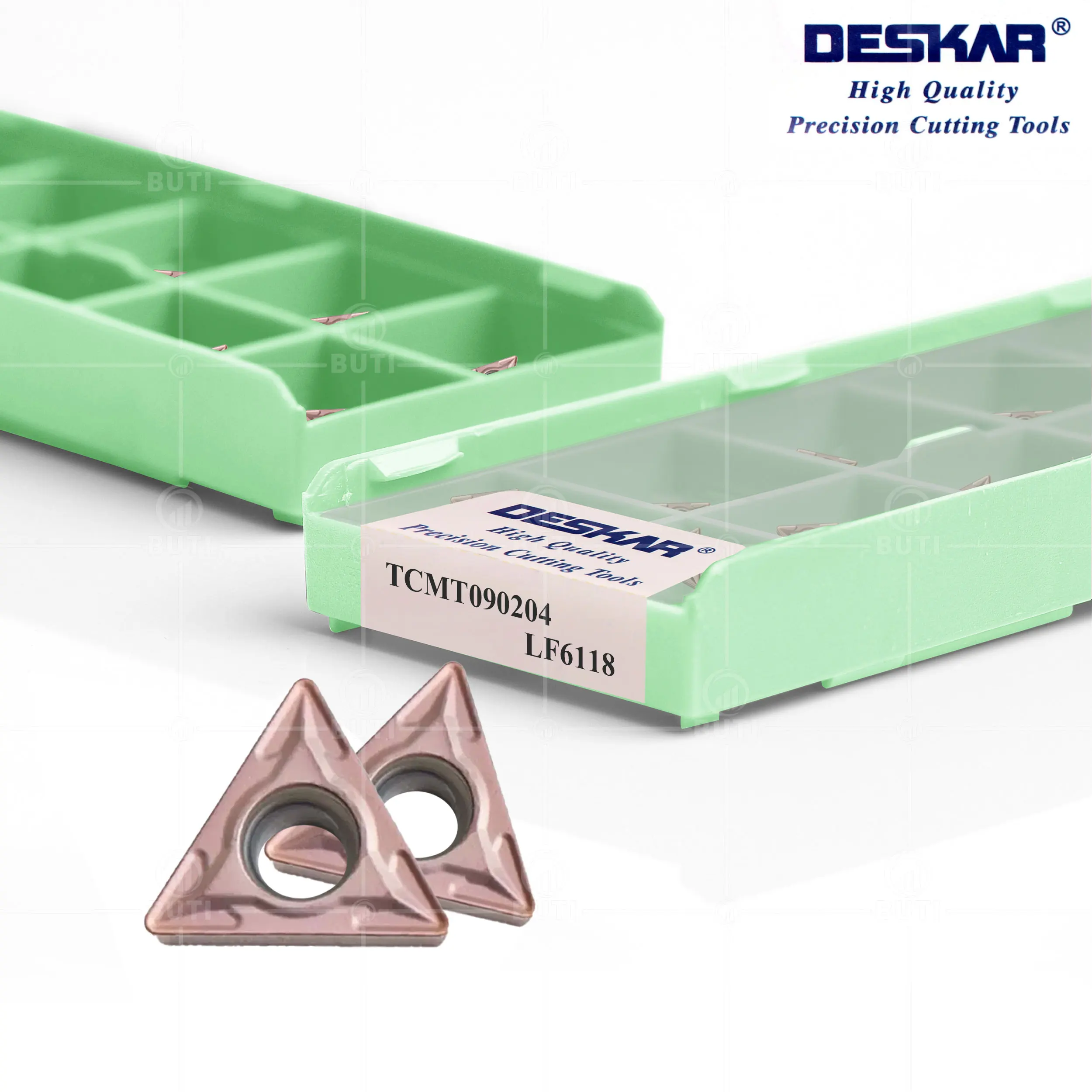 DESKAR 100% Original TCMT090204 LF6018 TCMT090204 LF6118 Triangular Inner Orifice Turning Series Tools Carbide Inserts CNC Lathe