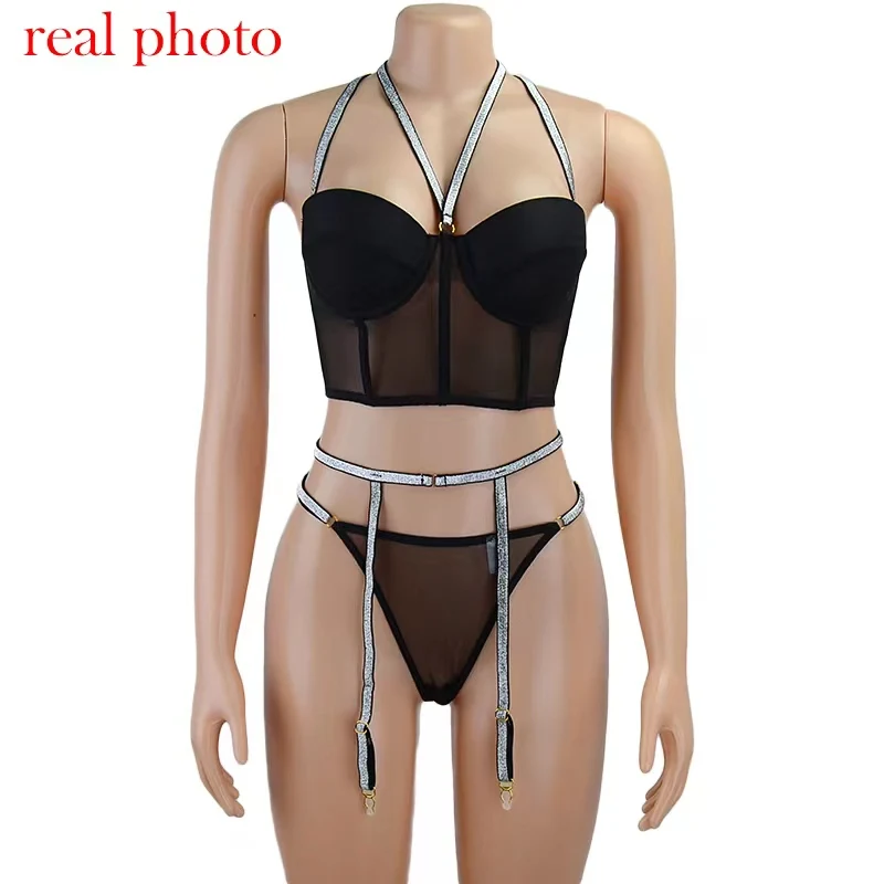 Koltailace Cute Girl Type Uniform Temptation Sex Underwear Free Shine Embellishment Belt Body Shaping Jumpsuit