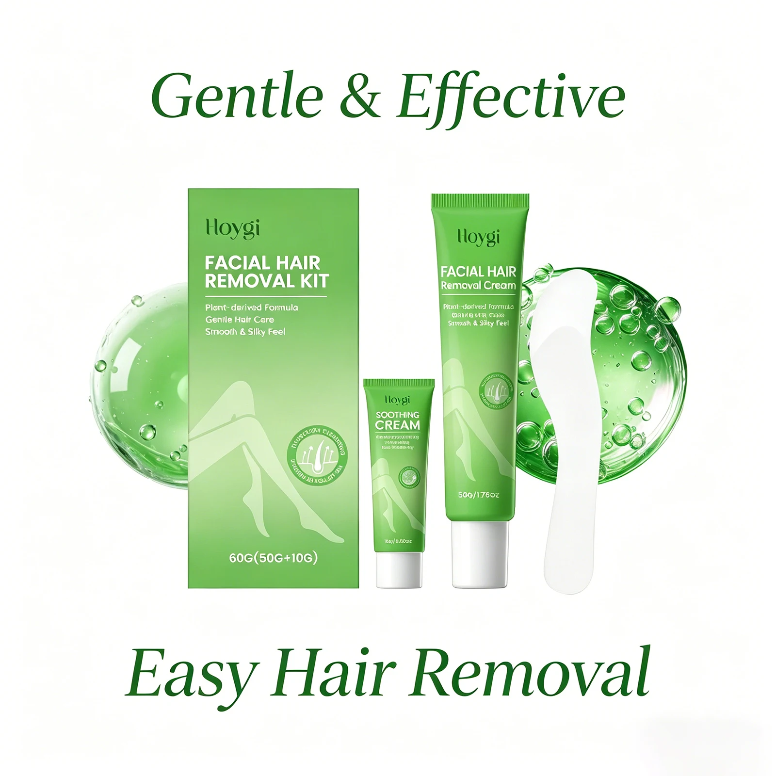 

2 in 1 Face Hair Removal Cream Soothing Care Set Gentle Formula Relieve Irritation Smooth Surface Clean Skin After Depilation