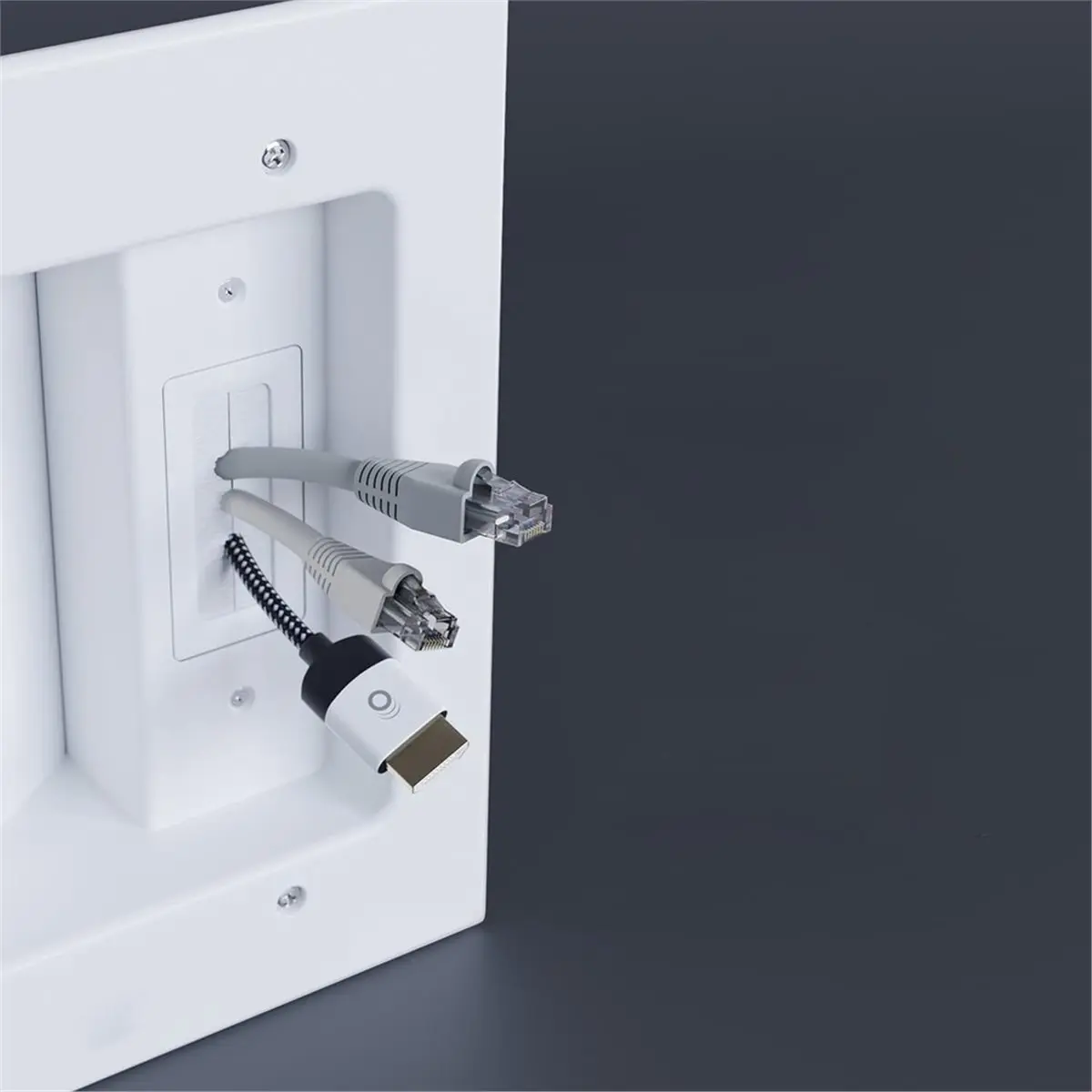 In Wall Cable Management Kit, USB & Type C PortsTV Cord Hider & Cable Hider, Wire Hider with Recessed Power US Plug