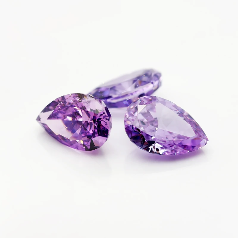 Top Colors Pear Crushed Ice Cut High Carbon Diamond Cubic Zirconia Gesstome 4K Cutting 5A Grade Quality CZ Lab Zircon Stones