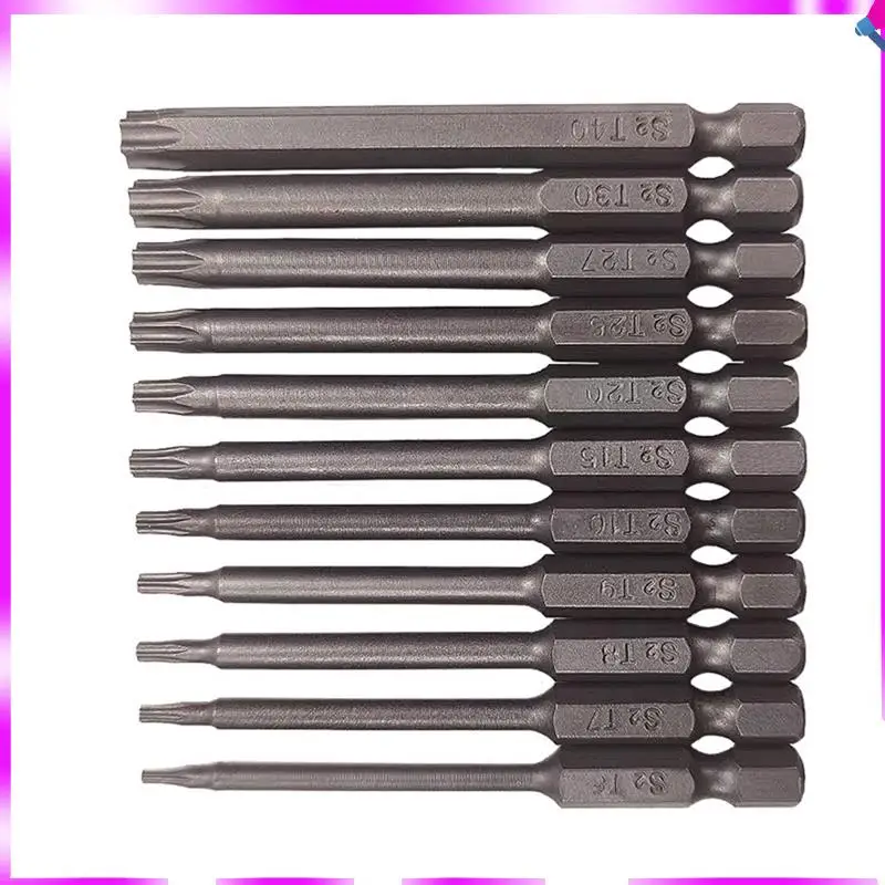 N96R For 1/4" Hex Shank 75Mm Length Steel Star 6 Point Screw Driver Kit Tool Screwdriver Bit