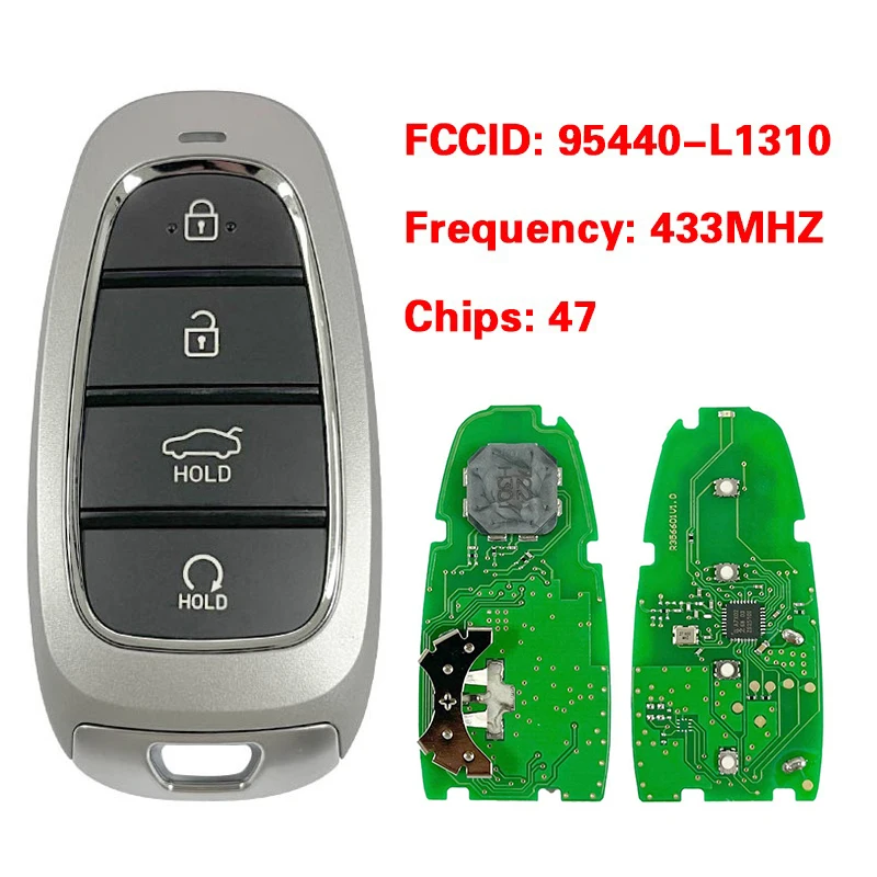 

CN020245 Aftermarket 4 кнопки умный дистанционный ключ FCC 95440-L1310 47 чип 433 МГц для Hyundai Sonata 2019