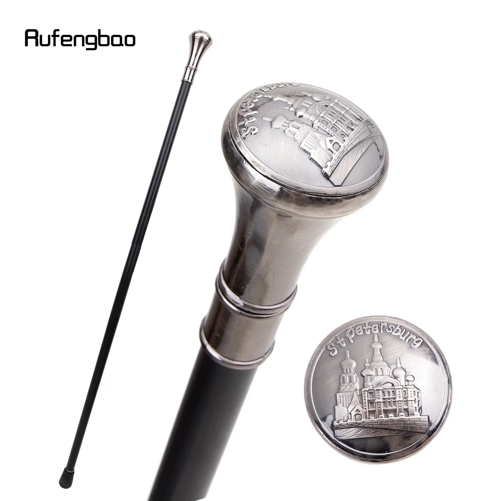 

Stpetersburg Cathedral Totem Relief Single Joint Walking Stick Decorative Cospaly Party Fashionable Cane Halloween Crosier 93cm