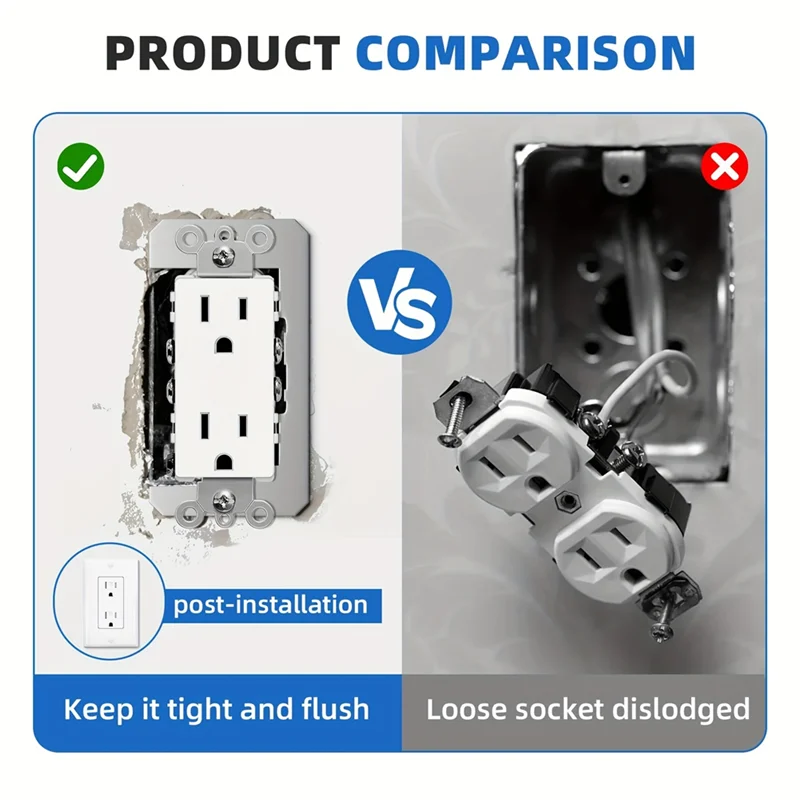 

【Flash Sale】10-Pack Outlet Adjustment Plate Spacers - Durable, Self-Leveling Electrical Socket Extenders For Uneven Surfaces