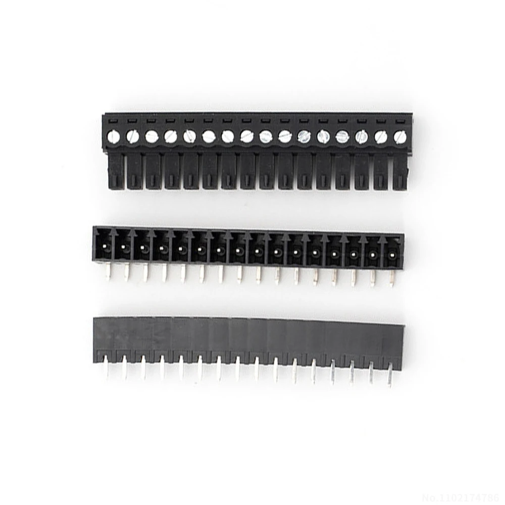 (1 Set) KF 2EDGK 2EDGV 2EDGR - 3.81 mm pluggable PCB terminal blocks 2~16P black straight/angled pin black 15EDGK/V/R 3.81