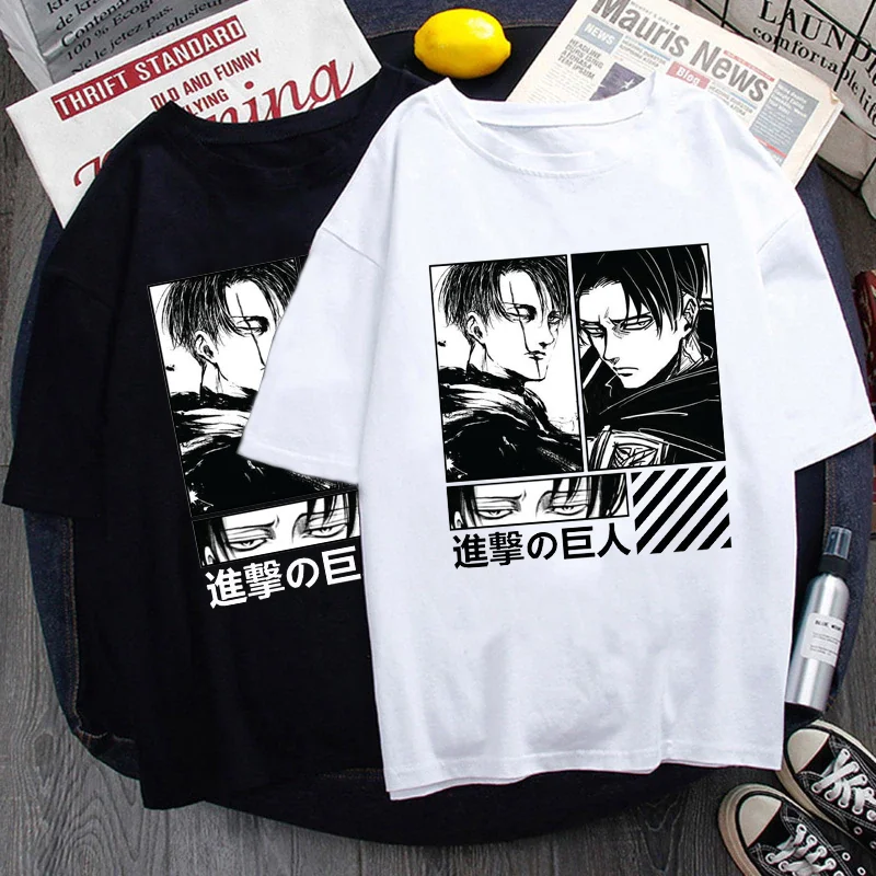 

Anime Levi Ackerman Cool Graphic Printed T-Shirt Men's Women's Personalized Summer Breathable Shirt Levi Ackerman T-Shirt Top