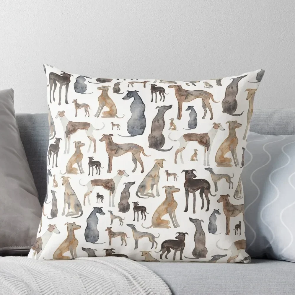 Greyhounds, Wippets and Lurcher Dogs! Throw Pillow Pillow Case Christmas Pillow Covers Decorative Cushion Cover Set