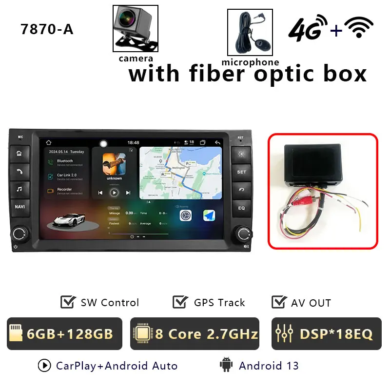 CHSTEK Android 14 Multimedia Speler voor Porsche Cayenne 955 957 9PA 2002-2010 Carplay GPS Autoradio Stereo WIFI 4G BT