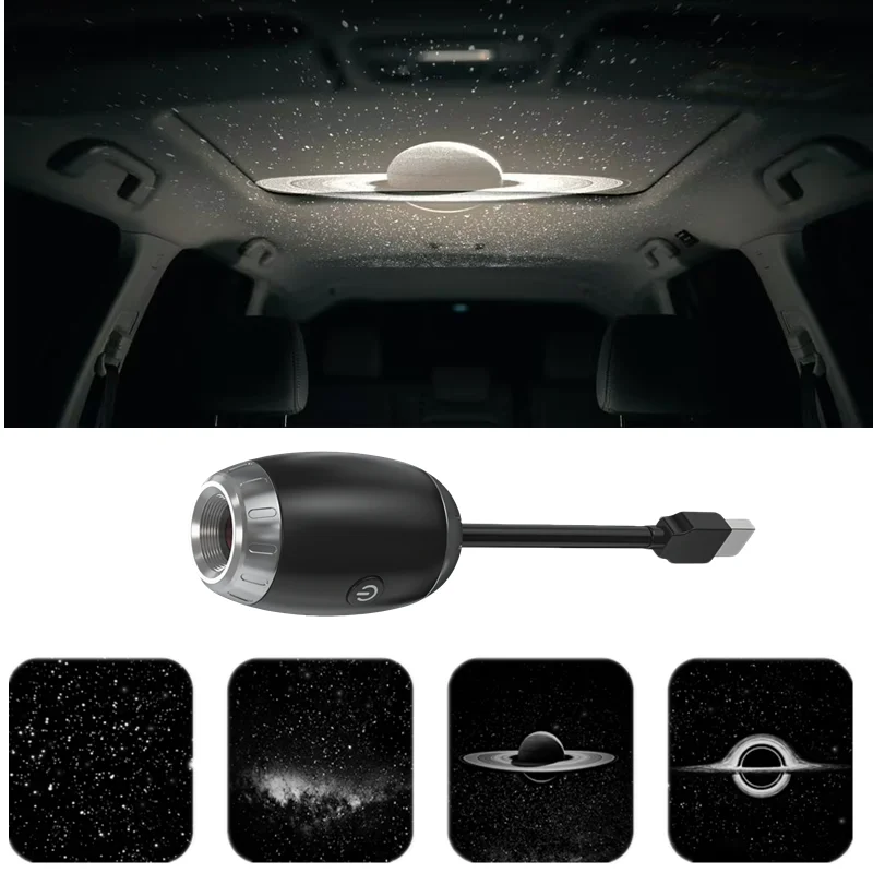 

Hot Car Projector Light Interior USB Ambient Light Roof Star Galaxy Saturn Black Hole Light Decor for CarHome Camper Van