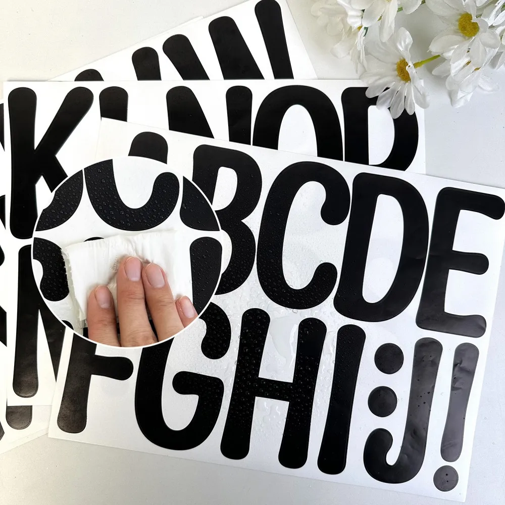 3Pcs/set 4 inch Big Size Number Alphabet Stickers Vinyl Waterproof Black White DIY Sticker For Car Mailbox Party Decoration